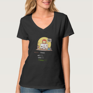 Kaffe Kat IT-programkod Programmerkoderkomposition T Shirt