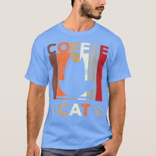 Kaffe Kat Retro Kitten Älskare T Shirt