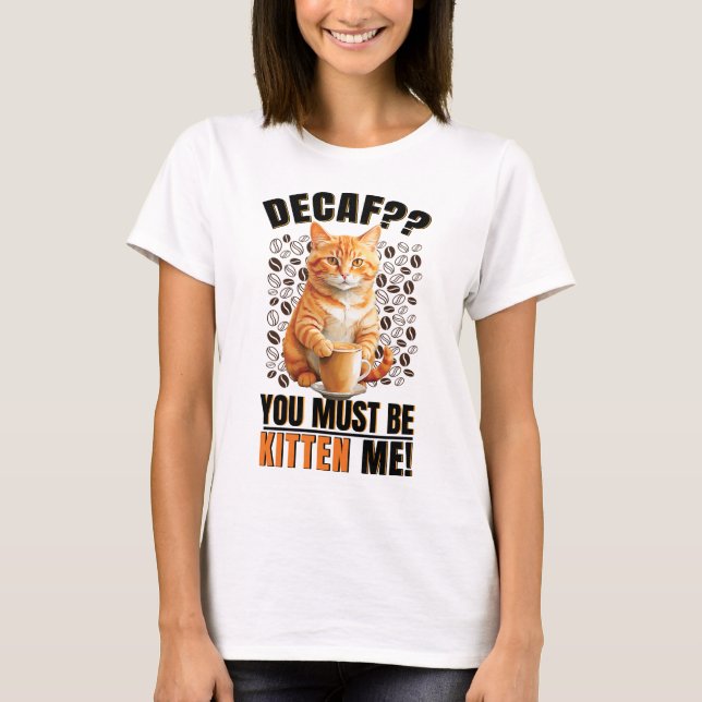 Kaffe Kat Women White T Shirt (Framsida)
