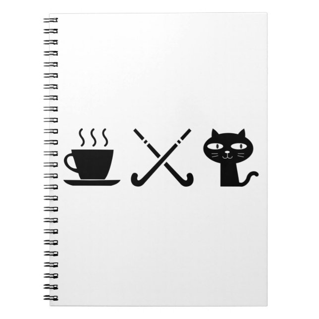 Kaffe. Katter. Hockey. Anteckningsbok (Framsidan)