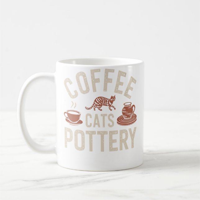 Kaffe Katter Keramik Kaffemugg (Vänster)