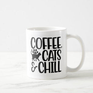 Kaffe, katter och kyl - svart kaffemugg