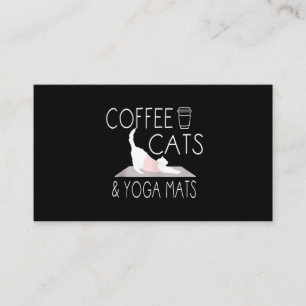 Kaffe, katter och yoga-mattor - Lönngåvor Yoga Cat Visitkort