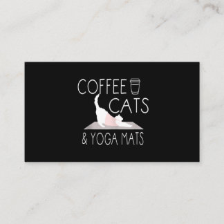 Kaffe, katter och yoga-mattor - Lönngåvor Yoga Cat Visitkort