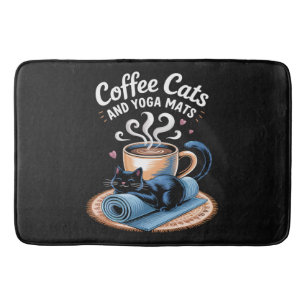 Kaffe Katter och Yogamatta Rolig Katt Yoga Badrumsmatta