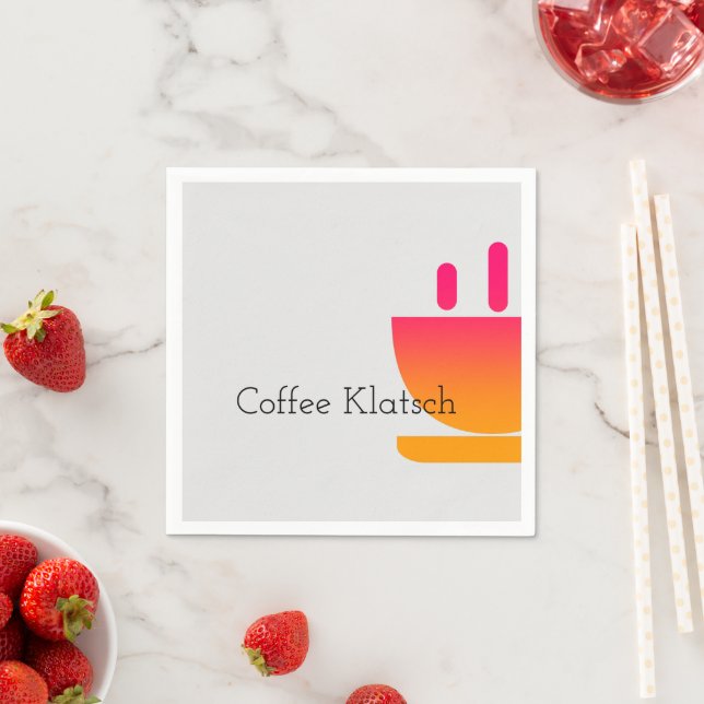 Kaffe Klatsch Logotyp Grått Pappersservett (Insitu)
