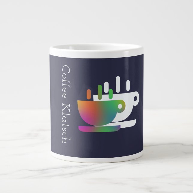 Kaffe Klatsch Navy Blue Jumbo Mugg (Framsidan)