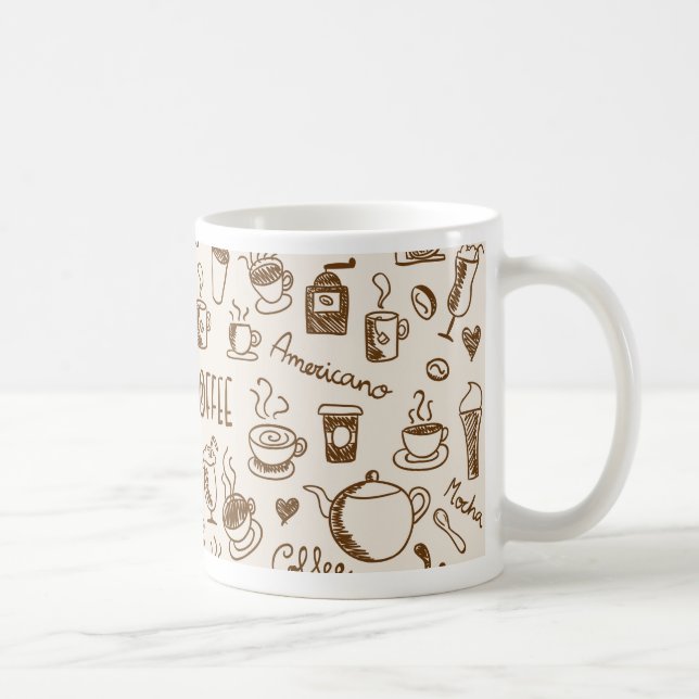Kaffe klottrar kaffemugg (Höger)