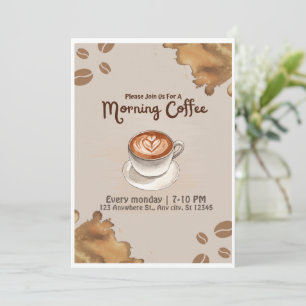 Kaffe, Klubb morgon Mingle Inbjudningar