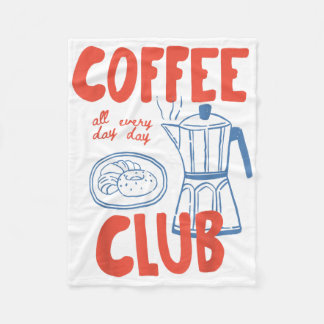 Kaffe-Klubb Retro-kaffegrafik för kaffe Älskare Fleecefilt