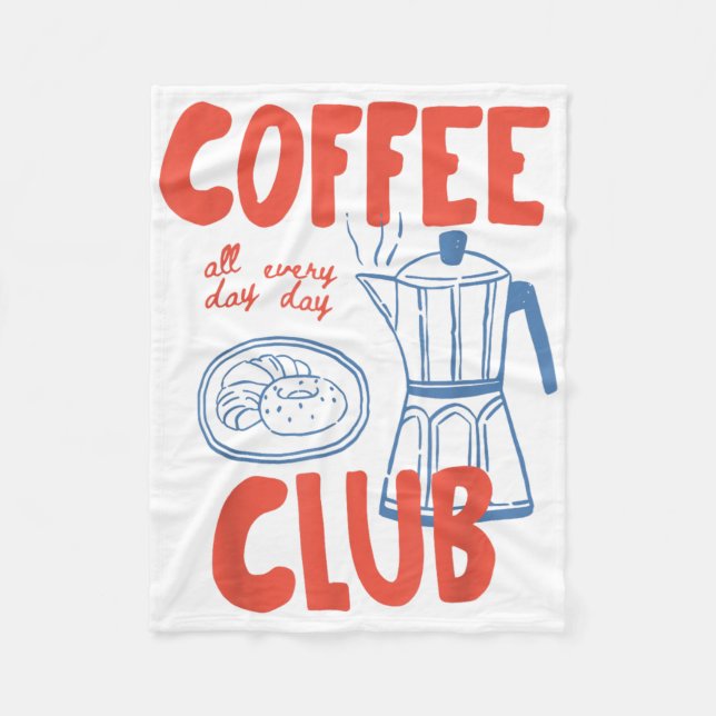 Kaffe-Klubb Retro-kaffegrafik för kaffe Älskare Fleecefilt (Framsidan)