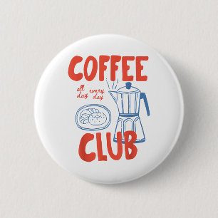 Kaffe-Klubb Retro-kaffegrafik för kaffe Älskare Knapp