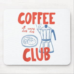 Kaffe-Klubb Retro-kaffegrafik för kaffe Älskare Musmatta