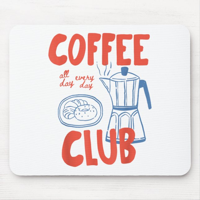 Kaffe-Klubb Retro-kaffegrafik för kaffe Älskare Musmatta (Framsidan)