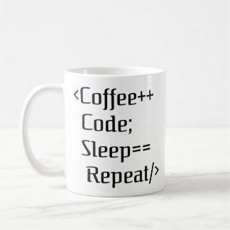 Kaffe+-kod; viloläge==Upprepa | Funny Programmer Q Kaffemugg