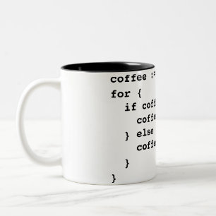 Kaffe kodifierar i Golang Två-Tonad Mugg