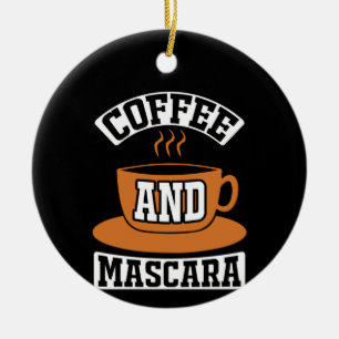 Kaffe konfekt och Mascara Julgransprydnad Keramik