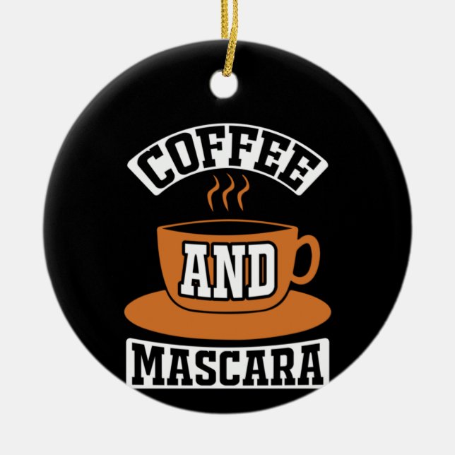 Kaffe konfekt och Mascara Julgransprydnad Keramik (Framsidan)