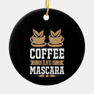 Kaffe konfekt och Mascara Julgransprydnad Keramik
