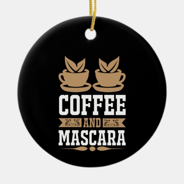 Kaffe konfekt och Mascara Julgransprydnad Keramik (Framsidan)