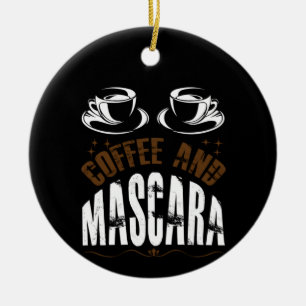 Kaffe konfekt och Mascara Julgransprydnad Keramik