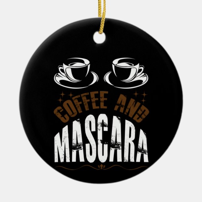 Kaffe konfekt och Mascara Julgransprydnad Keramik (Framsidan)