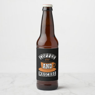 Kaffe konfekt och Mascara Ölflaska Etikett