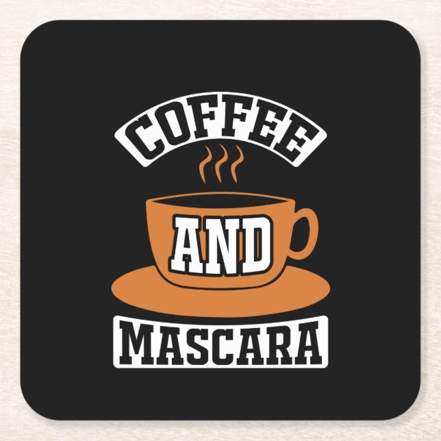 Kaffe konfekt och Mascara Underlägg Papper Kvadrat (Framsidan)