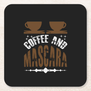 Kaffe konfekt och Mascara Underlägg Papper Kvadrat