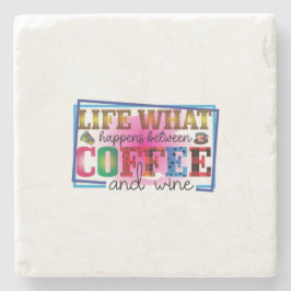 Kaffe konfekt och Vin Stenunderlägg