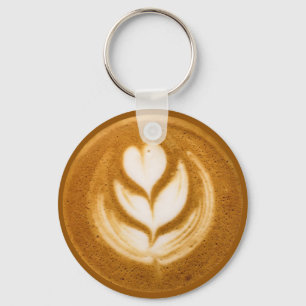 Kaffe Konst Hjärtblomma Nyckelring