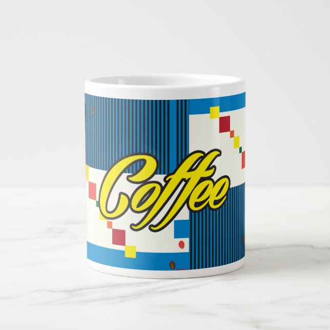 Kaffe Kopp abstrakt mode kvinna POP-ART stil Jumbo Mugg (Framsidan)