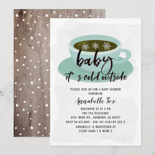Kaffe Kopp Baby Kallet utanför babyskor Inbjudningar