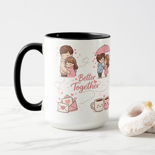 Kaffe kopp "Bättre Tillsammans" – Perfekt Romantis (Med munk)