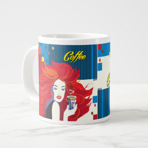 Kaffe Kopp Beaitiful Mode Woman POP-ART-Trendig Jumbo Mugg
