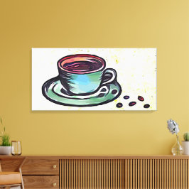 Kaffe Kopp Canvastryck