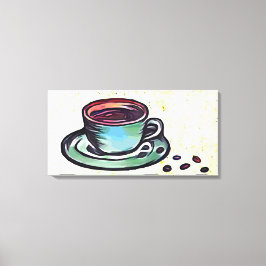 Kaffe Kopp Canvastryck