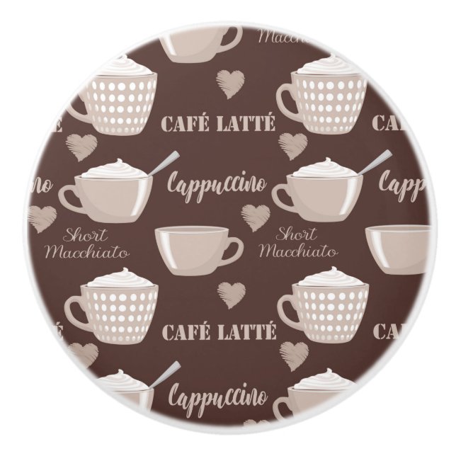 Kaffe Kopp Cappuccino Älskare Machiatto Hjärta Knopp (Framsidan)