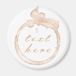 Kaffe kopp fläckbrun och vit magnet