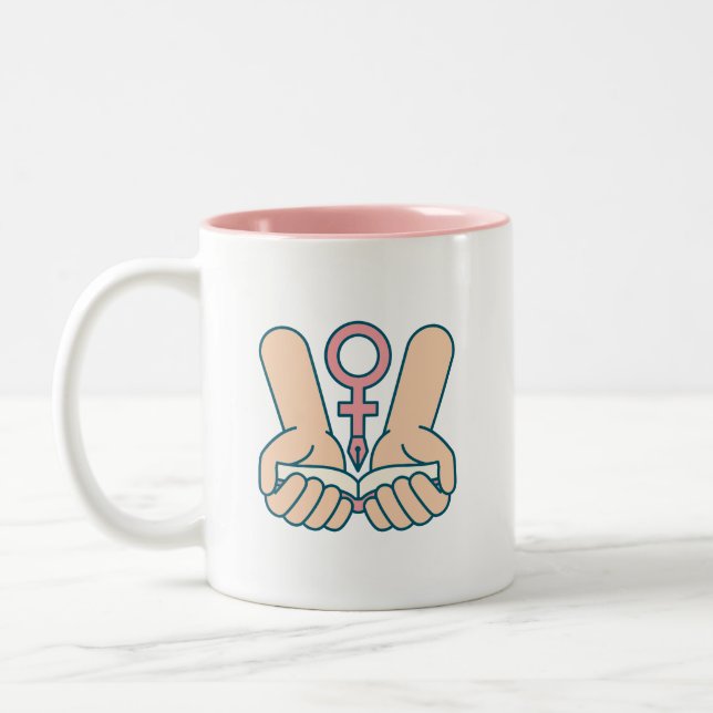 Kaffe kopp för att skydda kvinnors rättigheter (Vänster)