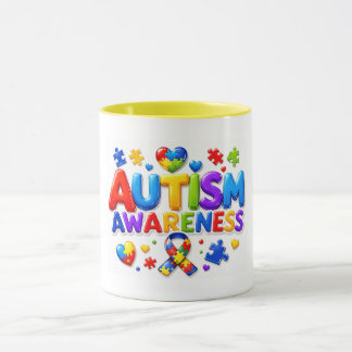 Kaffe kopp för autism medvetenhet.
