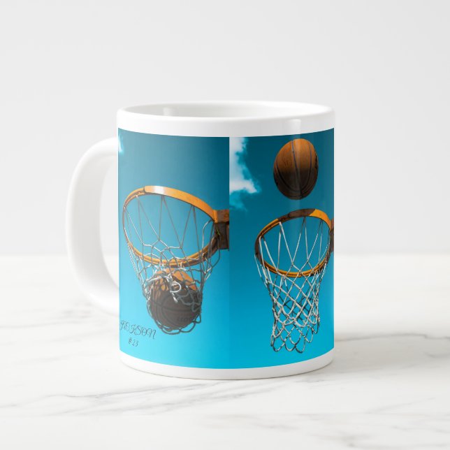 Kaffe kopp för basketälskare – Ät. Sova. Basketba Jumbo Mugg (Framsida vänster)