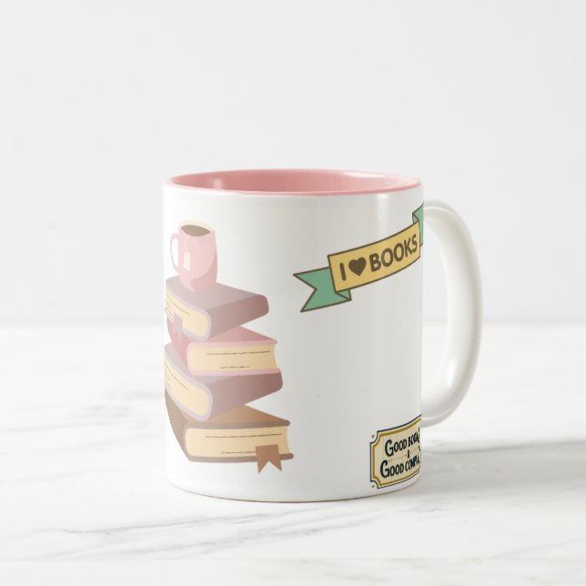 Kaffe kopp för bokälskare med grafisk design av st (Framsida höger)