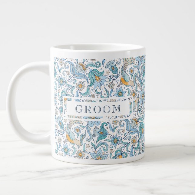 Kaffe kopp för brudgumme med dikt – Romantiskt pre Jumbo Mugg (Vänster)
