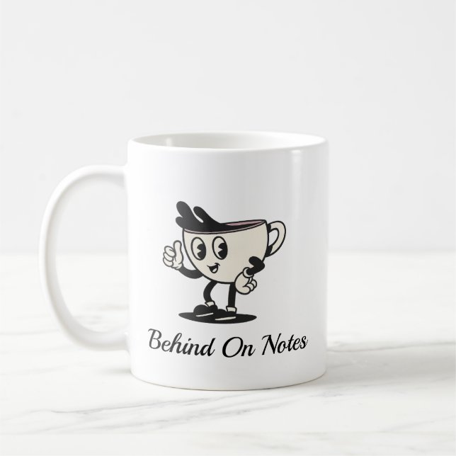 Kaffe kopp för efterbliven i anteckningar, Retro t (Vänster)