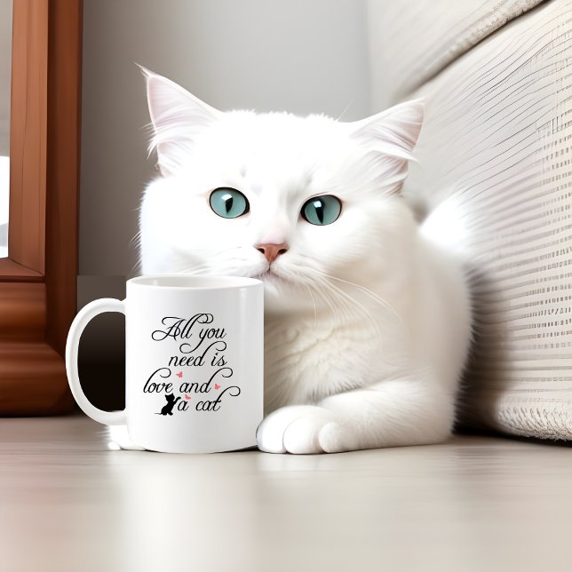 Kaffe kopp för en katt mamma med söt citat (gift for her cat mom birthday gift idea best gift idea print on demand pod)