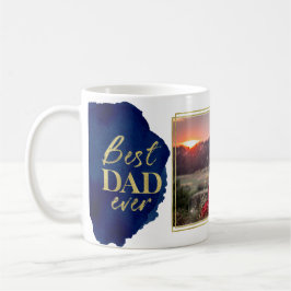 Kaffe kopp för Fars dag med guld folie och blå akv