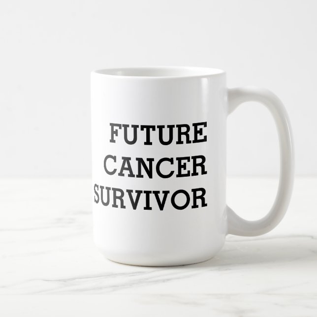 Kaffe kopp för framtida canceröverlevare må bättre (Höger)
