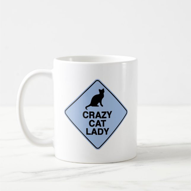 Kaffe kopp för galen katt dam (Vänster)