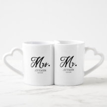 Kaffe kopp för herr och fru Heart
